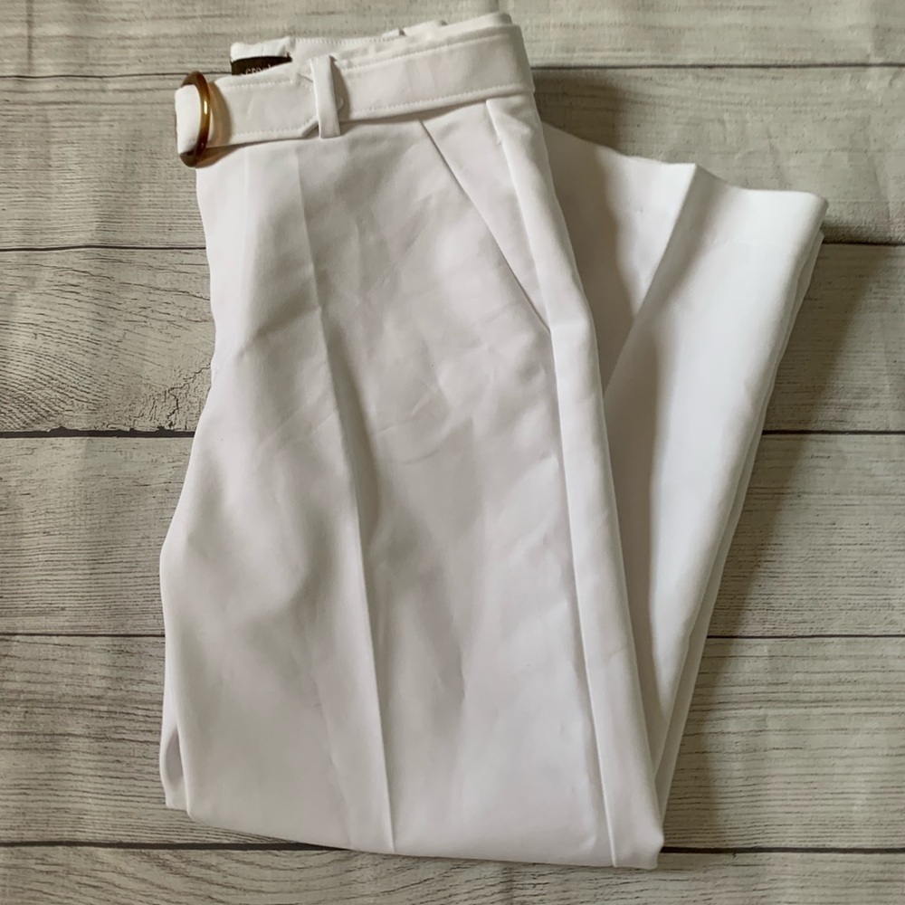 Crosby White Belted Cropped Wide Leg Pants - Picture 2 of 10
